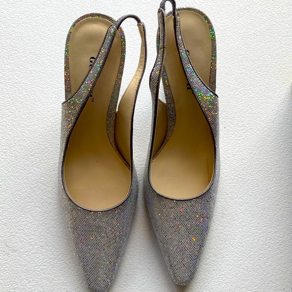 Elegant Glitter Slingback Heels
